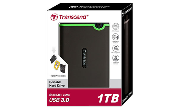 Transcend Military Drop Tested 1 TB USB 3.0 M3 External Hard Drive