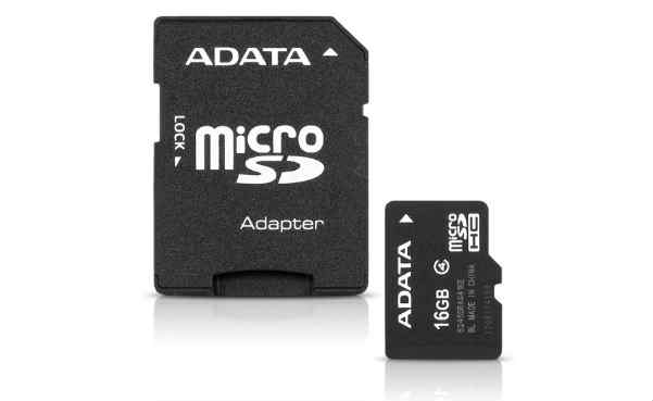 ADATA 16GB microSDHC Memory Card & SD Adapter