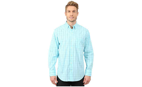 IZOD Long Sleeve Windowpane Button Up Shirt