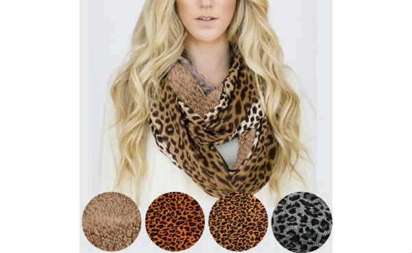 Leopard Print Infinity Sherpa Fashion Scarves