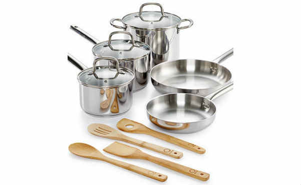 Martha Stewart Collection 12-Piece Stainless Steel Cookware Set
