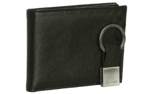 Calvin Klein Leather Trifold Wallet and Key Fob Set