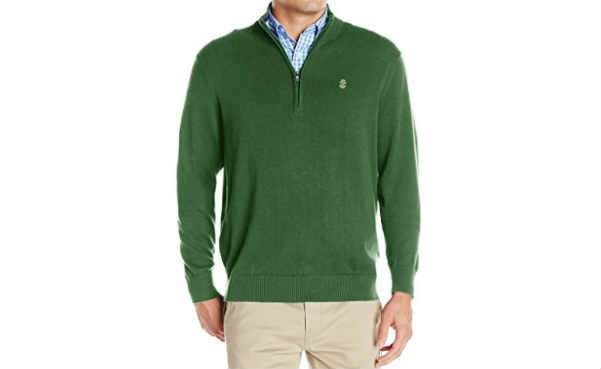IZOD Men's Fine Gauge Solid 1/4 Zip Sweater