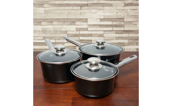 6-Piece Steel Non-Stick Saucepan Cookware Set