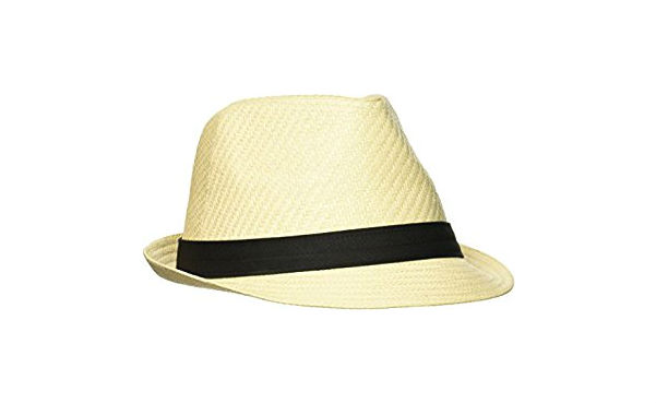 Levi's Men's Straw Fedora with Twill Band