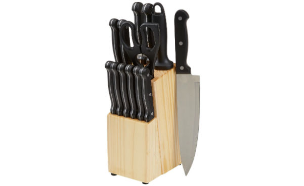 AmazonBasics 14-Piece Knife Set with Block