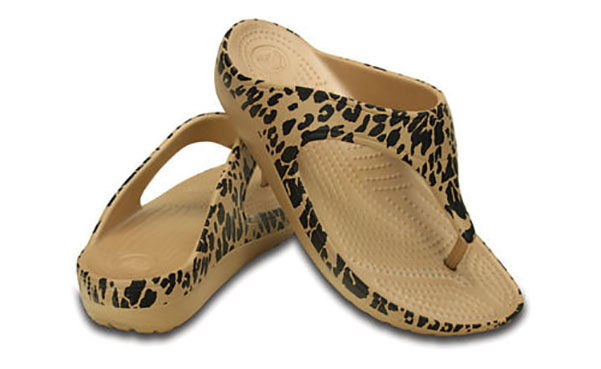 Crocs Women's Crocs Sloane Leopard Flip Flops