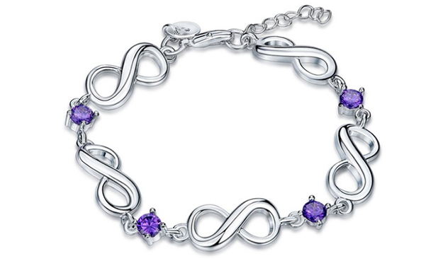 Jewelry Elements Infinity Bracelet with Swarovski Crystals