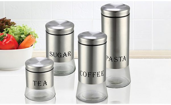 8 PC Stainless Steel Canister Set