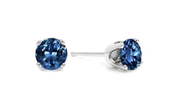 1/3 CT Blue Diamond Stud Earrings
