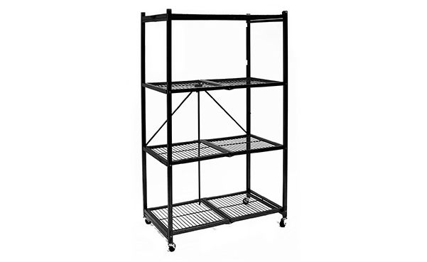 Origami 4-Shelf Collapsible Storage Rack with Wheels