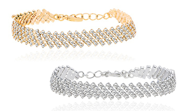 5-Row Tennis Bracelet with Swarovski Crystals