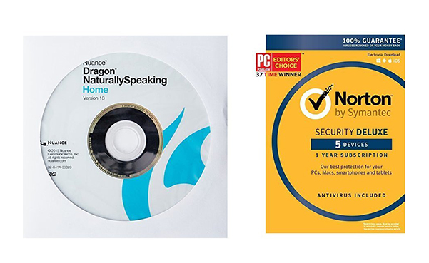 Dragon NaturallySpeaking Home and Norton Security Deluxe
