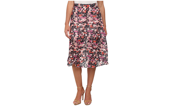 Sam Edelman Stripe Floral Midi Skirt
