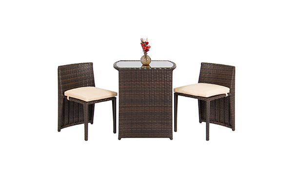 Outdoor Patio Furniture Wicker 3pc Bistro Set
