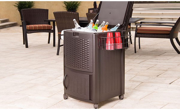 Suncast Wicker Cooler and Cabinet