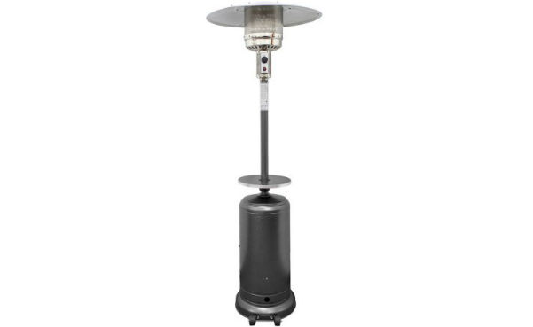 Hiland Tall Hammered Silver Patio Heater with Table