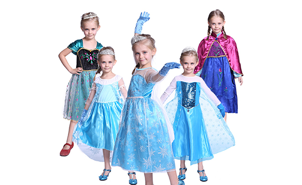 Girls Frozen Elsa Anna Costume Dress