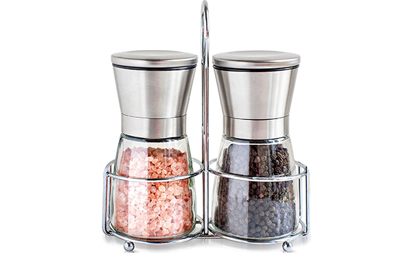 Salt and Pepper Shakers with Stand