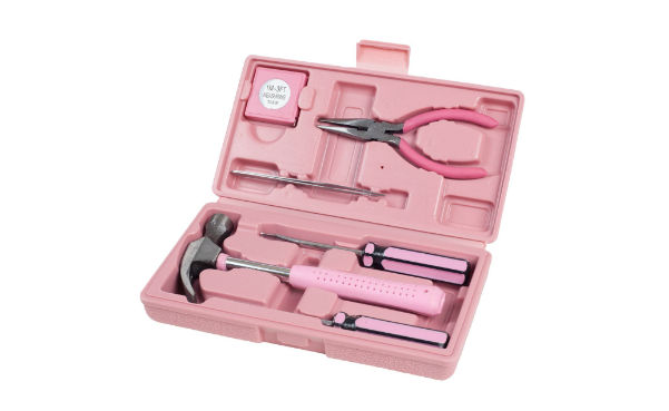Stalwart 7 Piece Pink Tool Kit - Household Car & Office