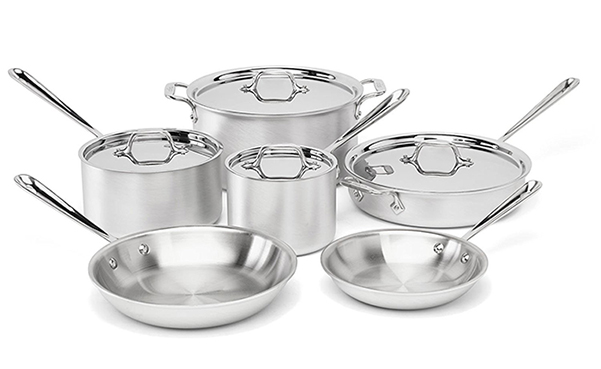 All-Clad 10-Piece Stainless Steel Cookware Set,