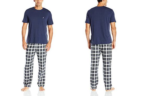 Nautica Men's Plaid Flannel Pant and Tee Set