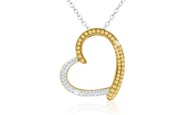 Two Tone Swarovski Elements Crystal Heart Necklace