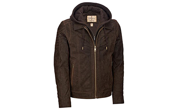 Wilsons Mens Vintage Hooded Leather Jacket