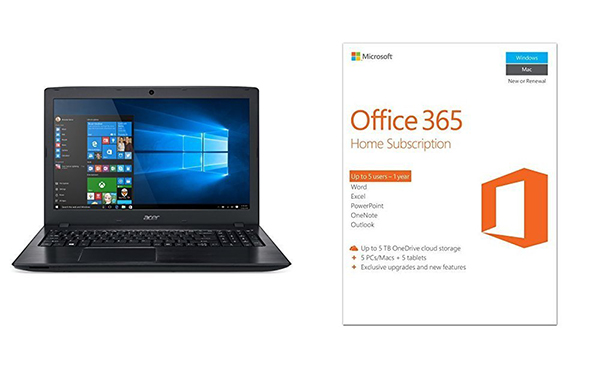 Acer Aspire E Notebook and MS Office 365