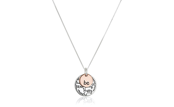 Two-Tone "Be" Graffiti Charm Necklace
