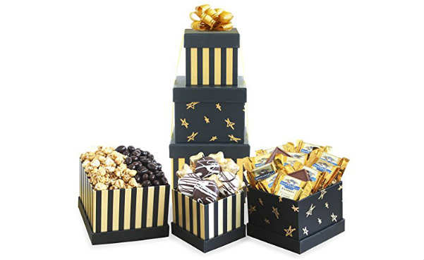 California Delicious Black and Gold Elegance Gift Basket