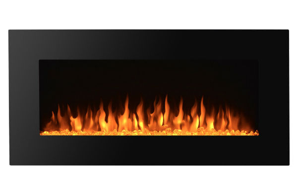 Heat Adjustable 36" Wall Mount Electric Fireplace MultiColor LED Backlight