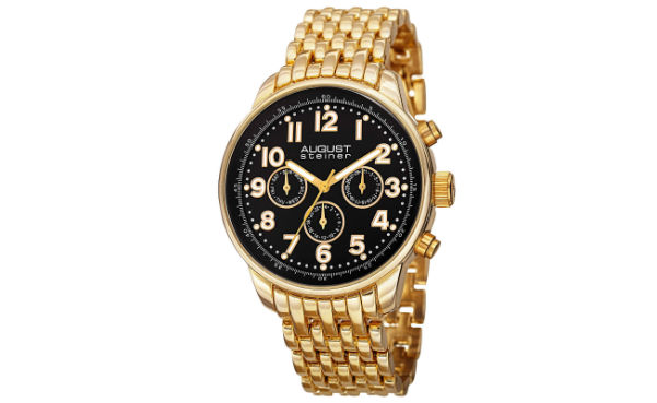 Men's August Steiner AS8147 Quartz Multi-function Day/Date GMT Bracelet Watch