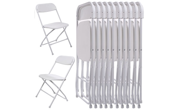 New 10Pcs Commercial White Plastic Folding Chairs