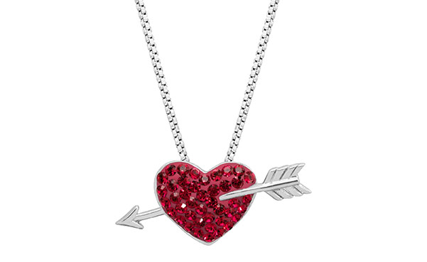 Crystaluxe Heart & Arrow Swarovski Crystals Necklace