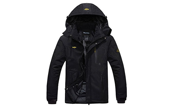 Wantdo Men's Waterproof Fleece Ski Jacket