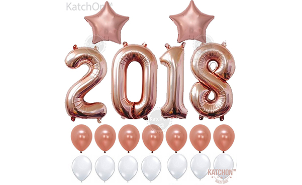 2018 Rose Gold Balloons with Star