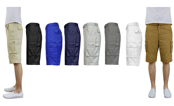 Men's Flat-Front Cargo Shorts with Belt