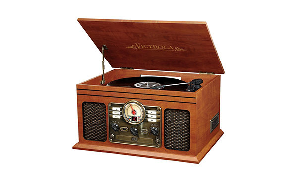 Victrola 6-in-1 Bluetooth Turntable Entertainment Center