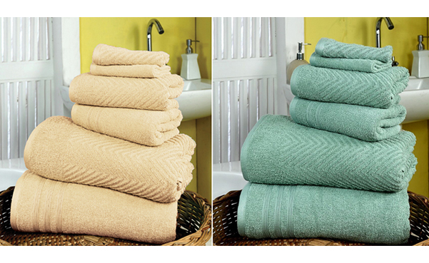 6-Piece Bamboo Luxury Cotton Towel Set