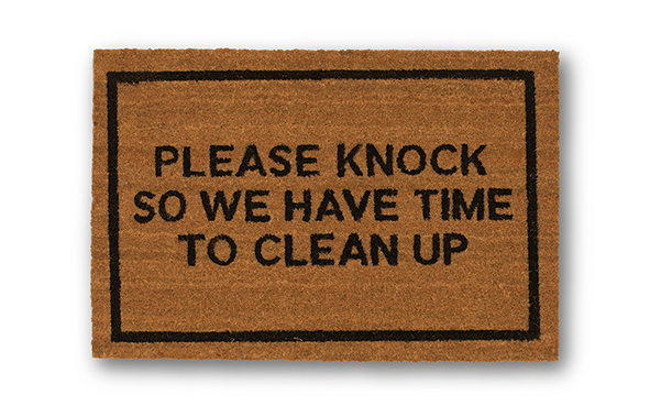 Clever Doormats Please Knock Brown Coir Doormat