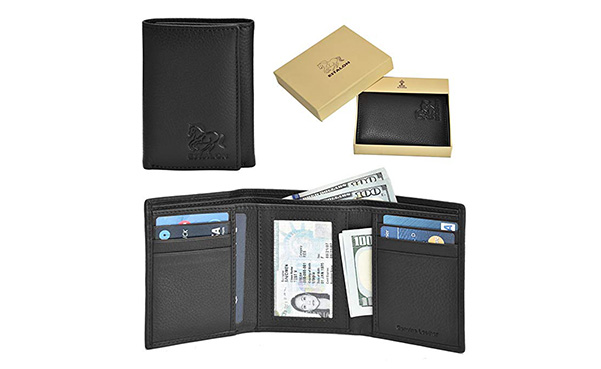 RFID Leather Trifold Wallets for Men