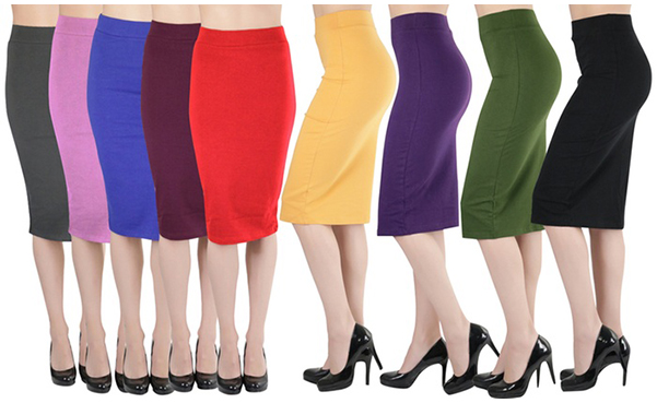 Women's Cotton-Rich Pencil Skirt (3-Pack)