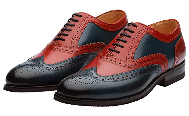 Dapper Leather Men's Wing-Tip Shoes