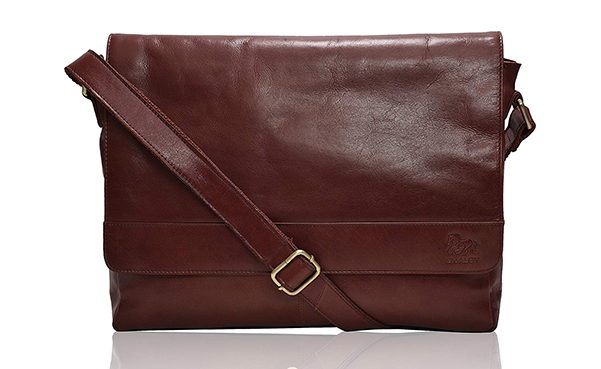 Leather Laptop Messenger Bag for men