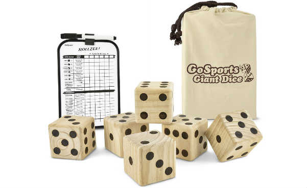 GoSports Giant 3.5" Wooden Playing Dice Set