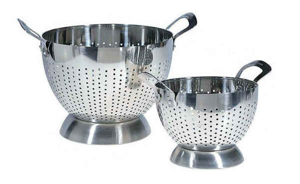 2-Piece Stainless Steel Colander Set with Handles