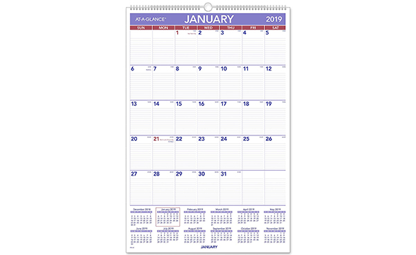 AT-A-GLANCE 2019 Monthly Wall Calendar, XL