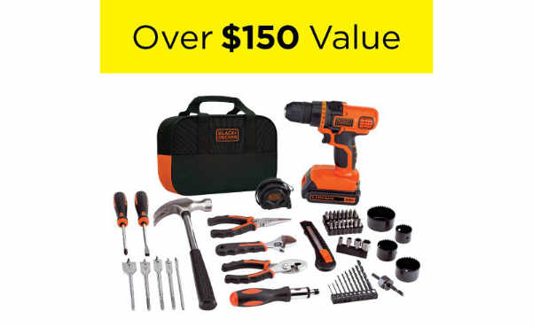 BLACK+DECKER LDX120PK 20V MAX Cordless Drill and Battery Power Project Kit