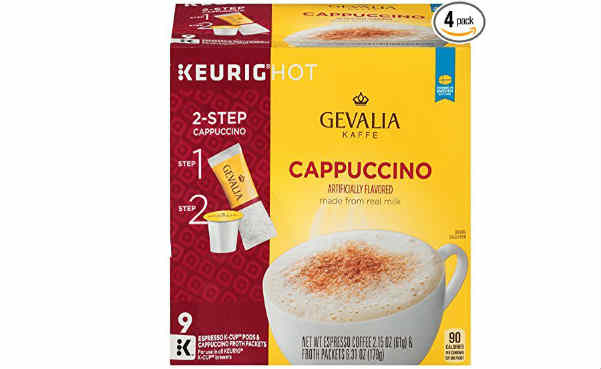 GEVALIA Cappuccino K-CUP Pods and Froth Packets